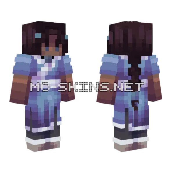 Katara ATLA Minecraft skin, front and back