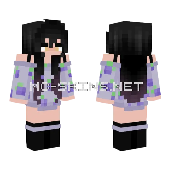 Kate Black Hair Base Minecraft skin, front and back