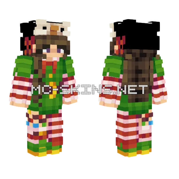 Katevena Green Team Biome Battle Minecraft skin, front and back