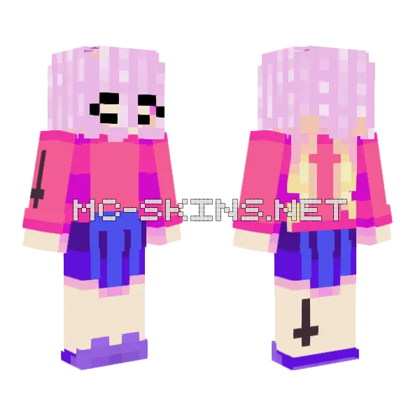 Katie Skimask Skin Minecraft skin, front and back