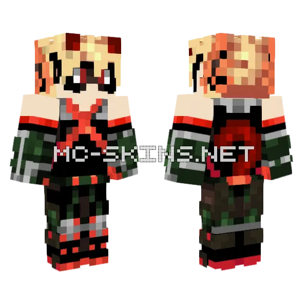 Katsuki Bakugo Minecraft skin, front and back