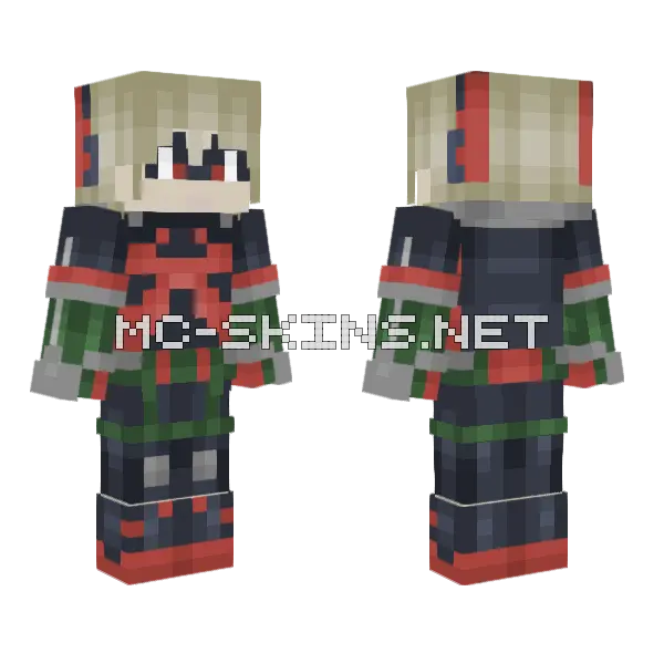 Katsuki Bakugo Minecraft skin, front and back