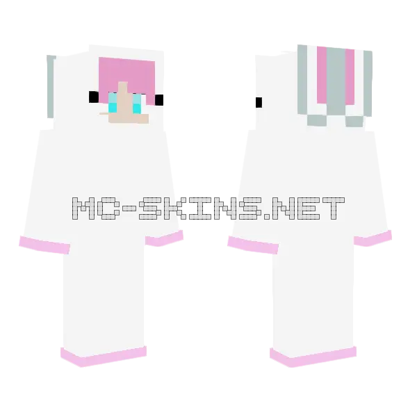Kawaii Bunny Girl Minecraft skin, front and back