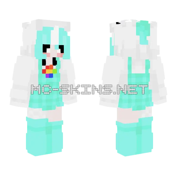 Kawaii Crafty Corn Girl Minecraft skin, front and back
