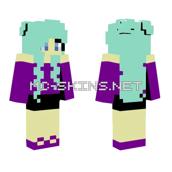 Kawaii Girl Minecraft skin, front and back