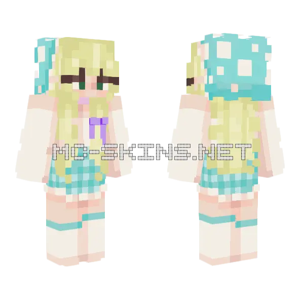 Kawaii Girl Minecraft skin, front and back