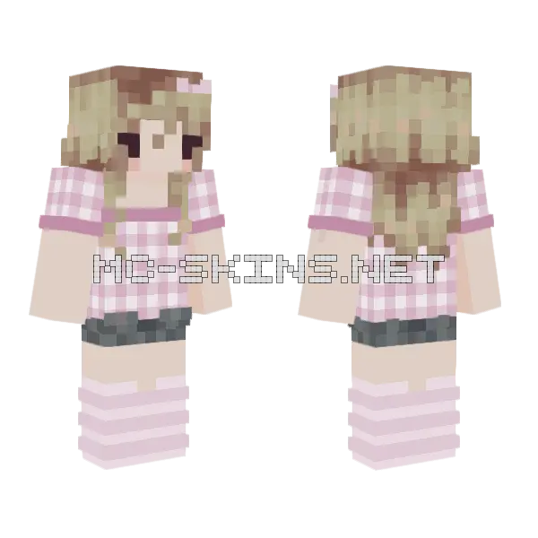 Kawaii Girl Minecraft skin, front and back