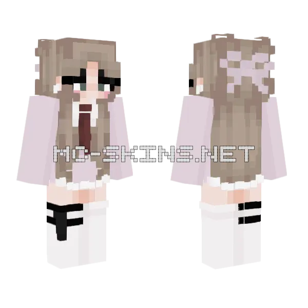Kawaii Girl Outfit Minecraft skin, front and back