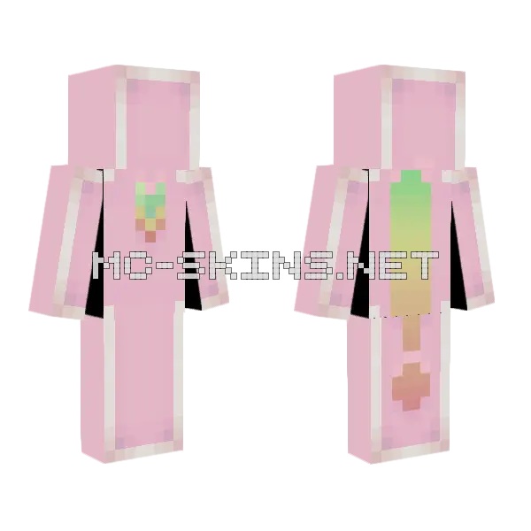 Kawaii Life Announcement Minecraft skin, front and back