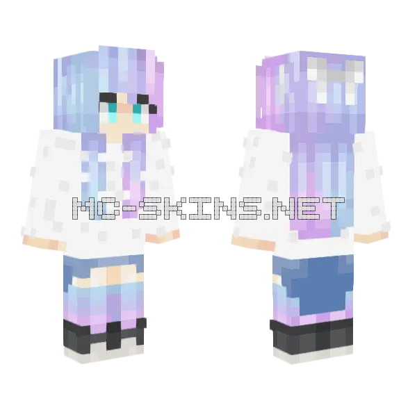 Kawaii Sweater Edit Minecraft skin, front and back