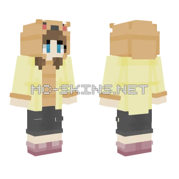 Kawaii Wittle Bear Skin Minecraft skin, front and back