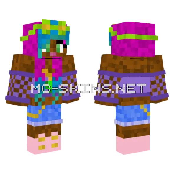 Kawaiicreeper YT Random Girl Minecraft skin, front and back