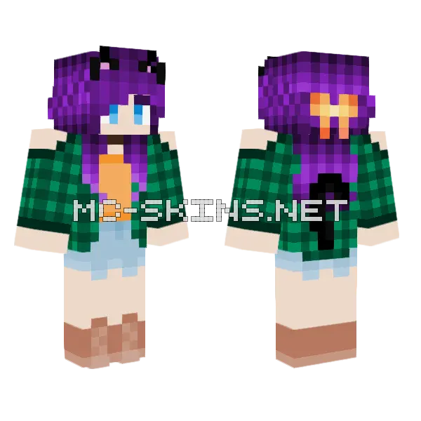 Kaylar Minecraft skin, front and back