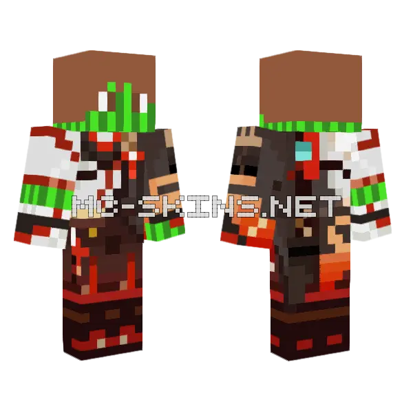 Kazuha Mack Minecraft skin, front and back