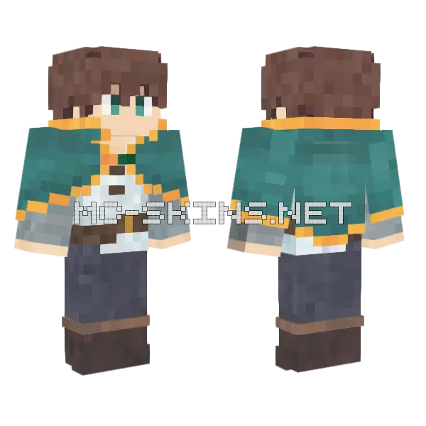 Kazuma Minecraft skin, front and back