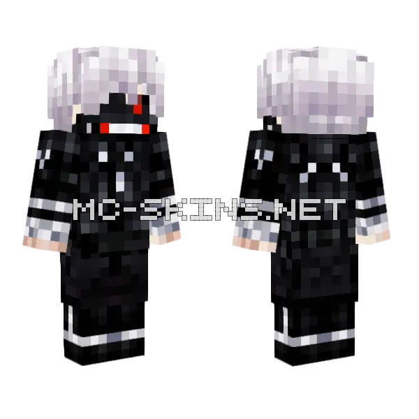 Ken Kaneki Aogiri Minecraft skin, front and back