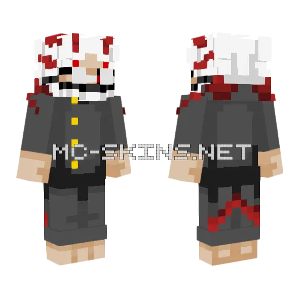 Ken Takakura Granny Form Dan Da Dan Minecraft skin, front and back