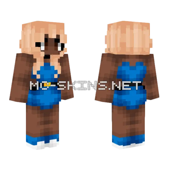 Kendra Blue Dress Minecraft skin, front and back