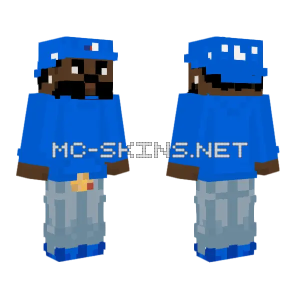 Kendrick Lamar Blue Outfit Minecraft skin, front and back