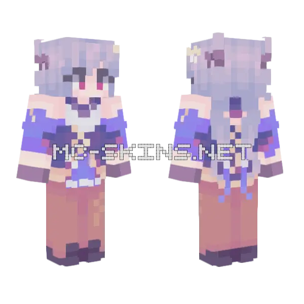 Keqing Minecraft skin, front and back