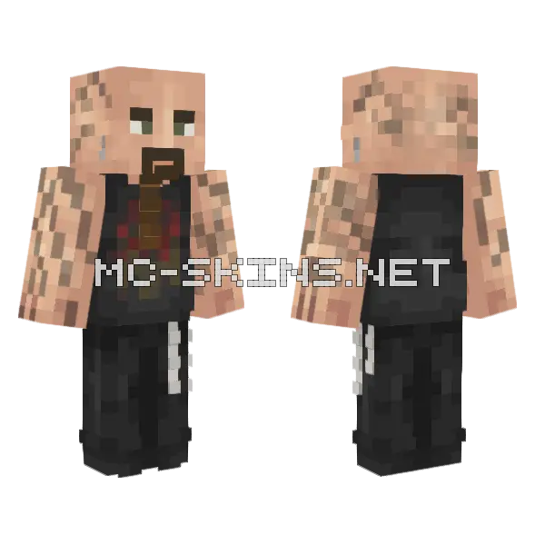 Kerry King Tattooed Man Minecraft skin, front and back