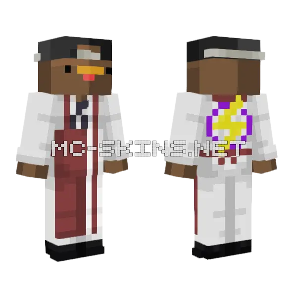 Kft Employee Slim Minecraft skin, front and back