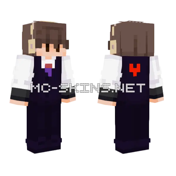 Kibox Traje Minecraft skin, front and back