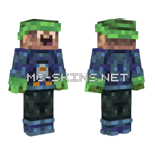 Kid Christmas Minecraft skin, front and back