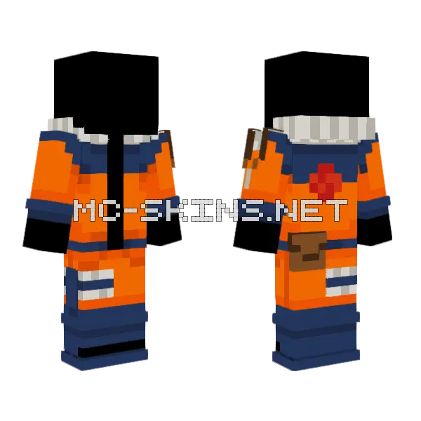 Kid Naruto Base Minecraft skin, front and back