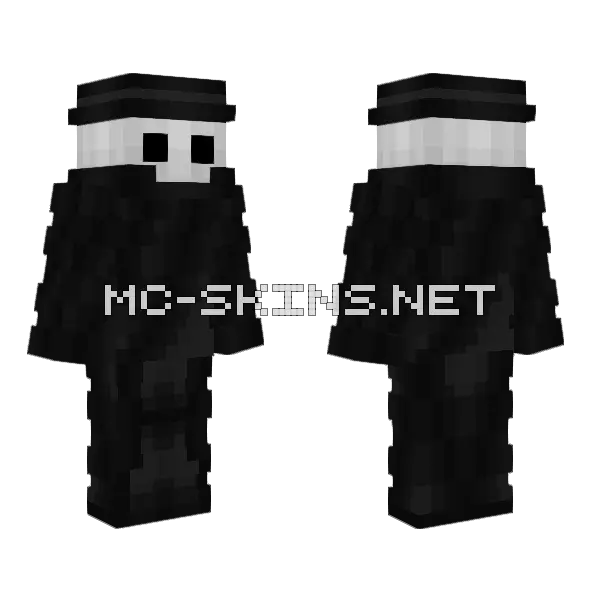 Kid1 Black White Bald Hat Minecraft skin, front and back