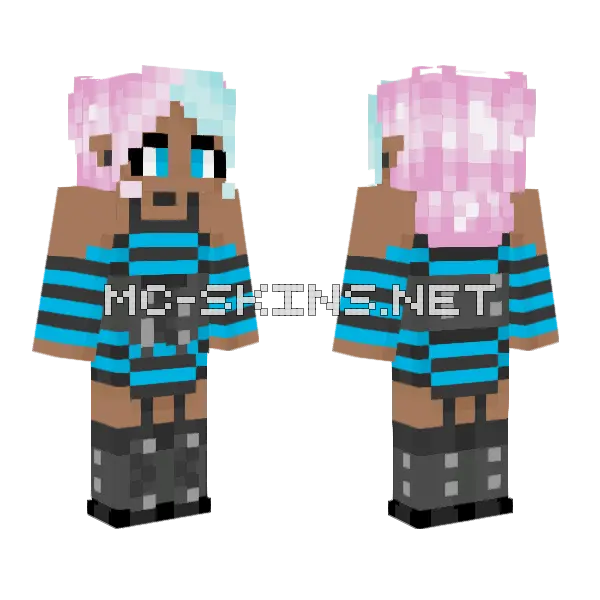 Killer Blue Fashion Minecraft skin, front and back