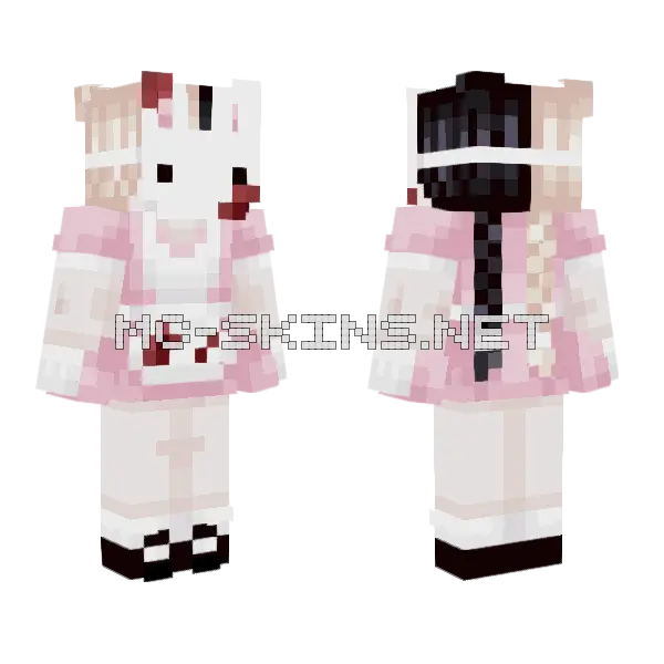 Killer Bunny Variant Minecraft skin, front and back