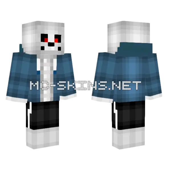 Killer Sans Minecraft skin, front and back