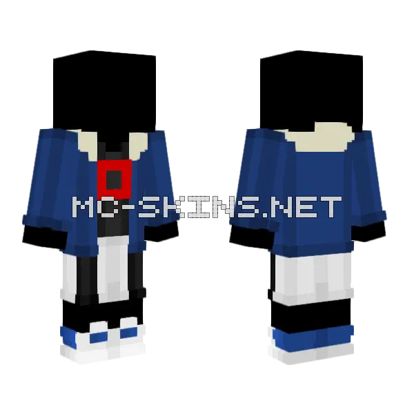 Killer Sans Clothes Template Minecraft skin, front and back