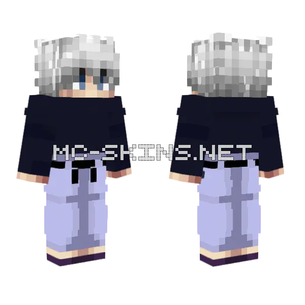 Killua Training Outfit Minecraft skin, front and back