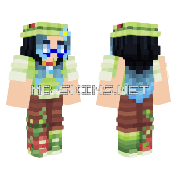 Kim S Chikorita Outfit Minecraft skin, front and back