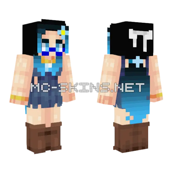 Kim S Cowgirl Dress Minecraft skin, front and back