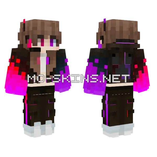 Kinatic Girl Ified V2 Minecraft skin, front and back