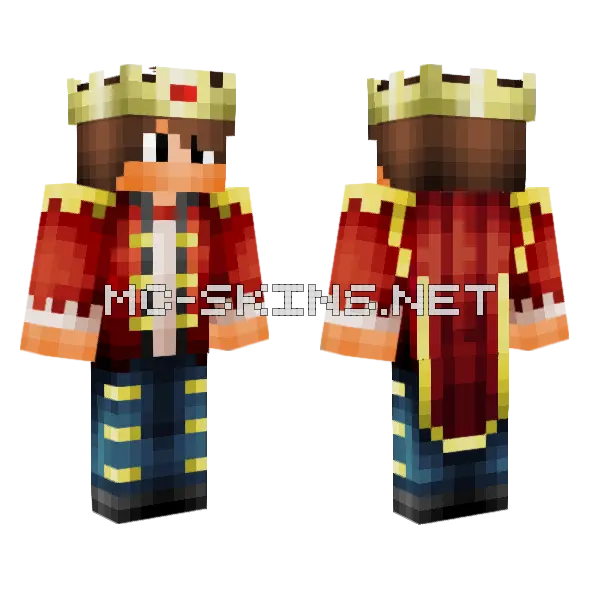 King Minecraft skin, front and back