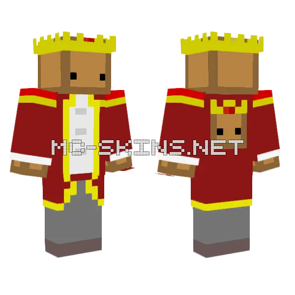 King Box Minecraft skin, front and back