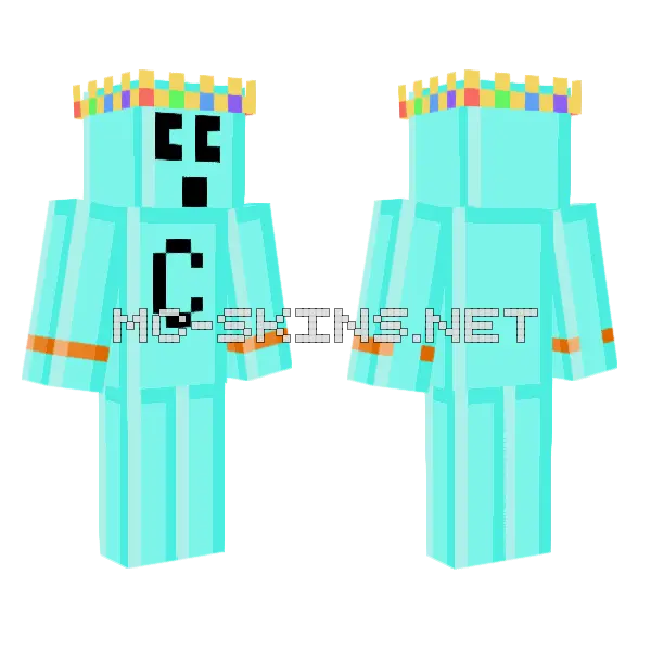 King Craftee Minecraft skin, front and back