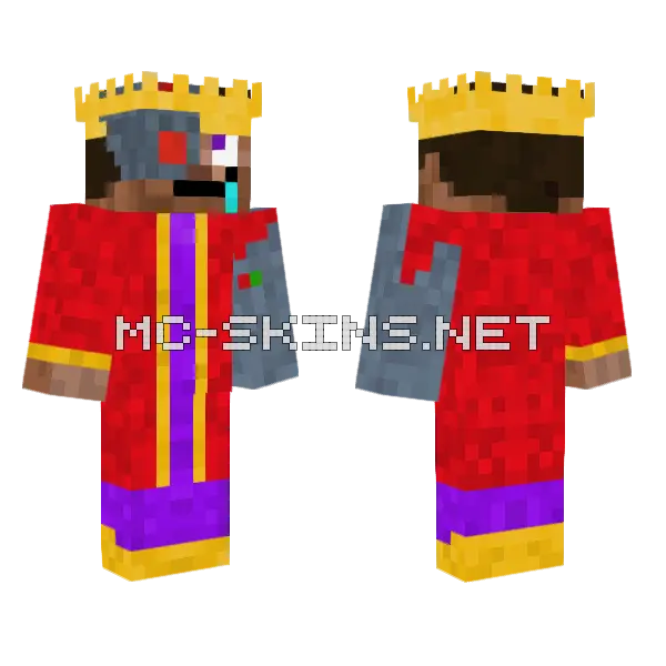King Crazy Dude Different Minecraft skin, front and back