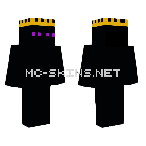 King Enderman Minecraft skin, front and back