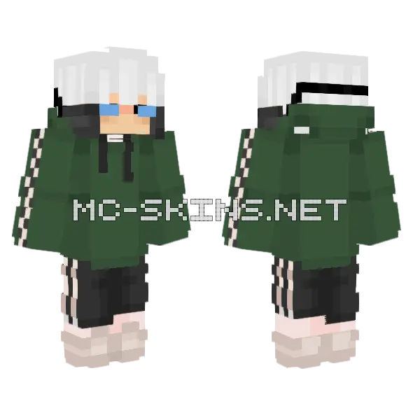 King Green Jacket Minecraft skin, front and back