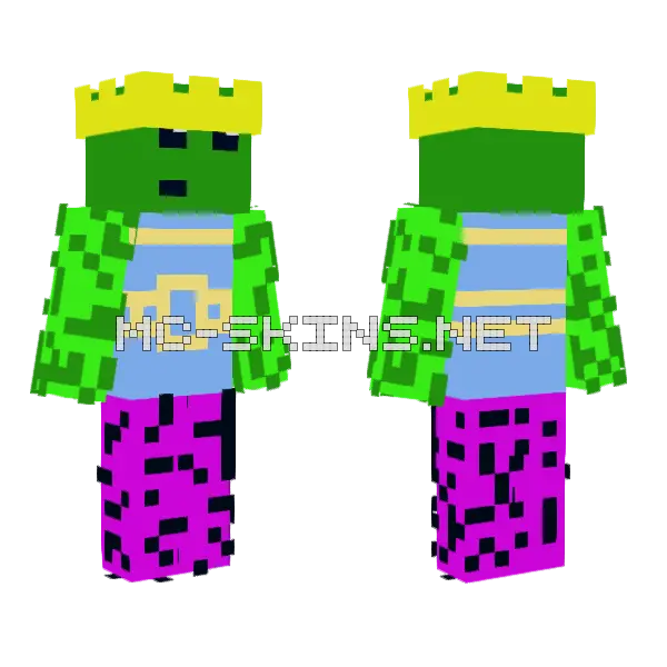 King Leaf Feet Minecraft skin, front and back