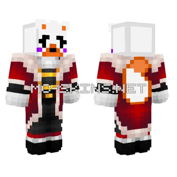 King Lolbit Minecraft skin, front and back