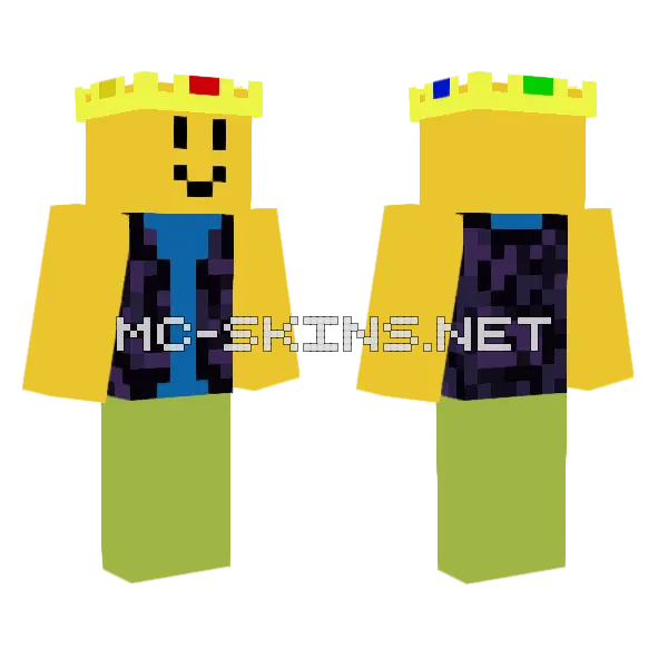 King Noob Minecraft skin, front and back