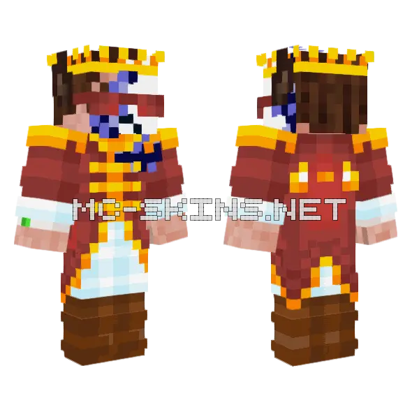 King of the Castle Minecraft skin, front and back