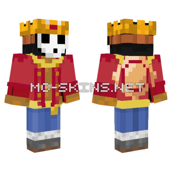 King Shy Guy D Luffy Minecraft skin, front and back