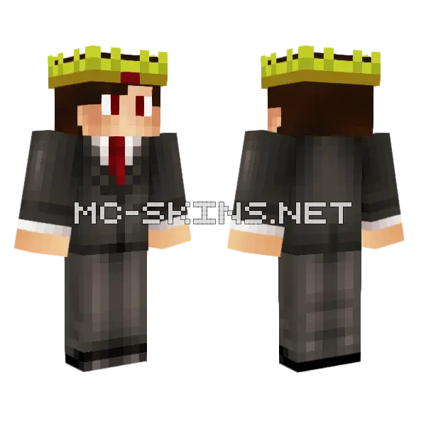 King Suit Boy Minecraft skin, front and back